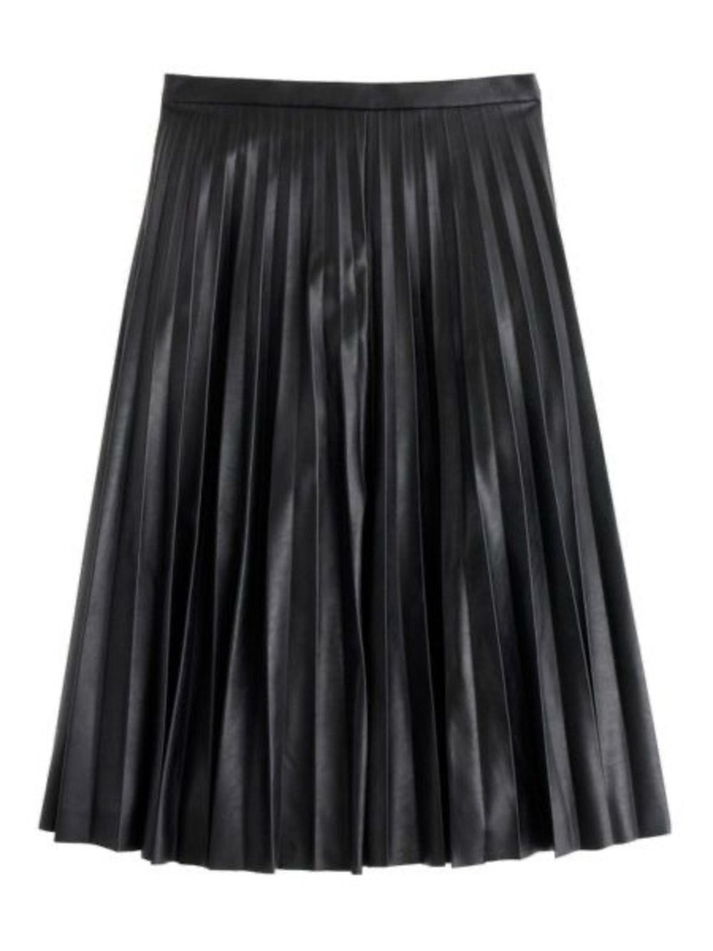 J.Crew Faux Leather Pleated Skirt in Black - EUC - Picture 1 of 15